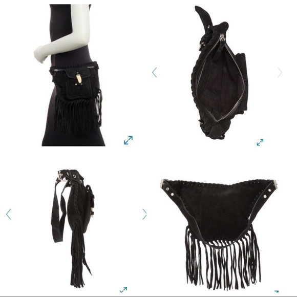 SALE!! LF FRINGE LEATHER EMBELLISHED BELT BAG - Picture 3 of 6